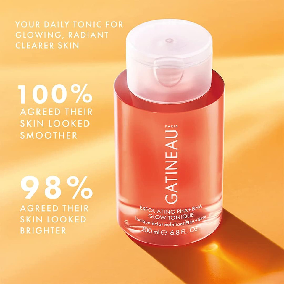 Gatineau - Exfoliating PHA+BHA Glow Tonique Duo, Gentle Facial Exfoliator, Hydrating for Bright and Smooth Skin (2 x 200ml)