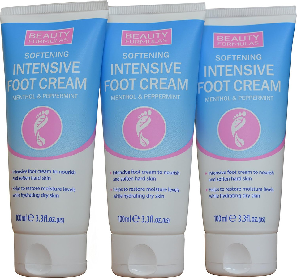 THREE PACKS of Beauty Formulas Intensive Foot Cream 100ml