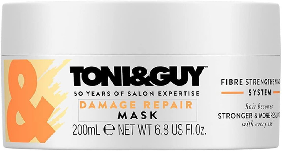 Toni & Guy | Damage Repair Hair Mask for Intense Reconstruction | Unisex | Ideal For Dry and Damaged Hair | Patented Fibre Strengthening System | 6.8 Ounce