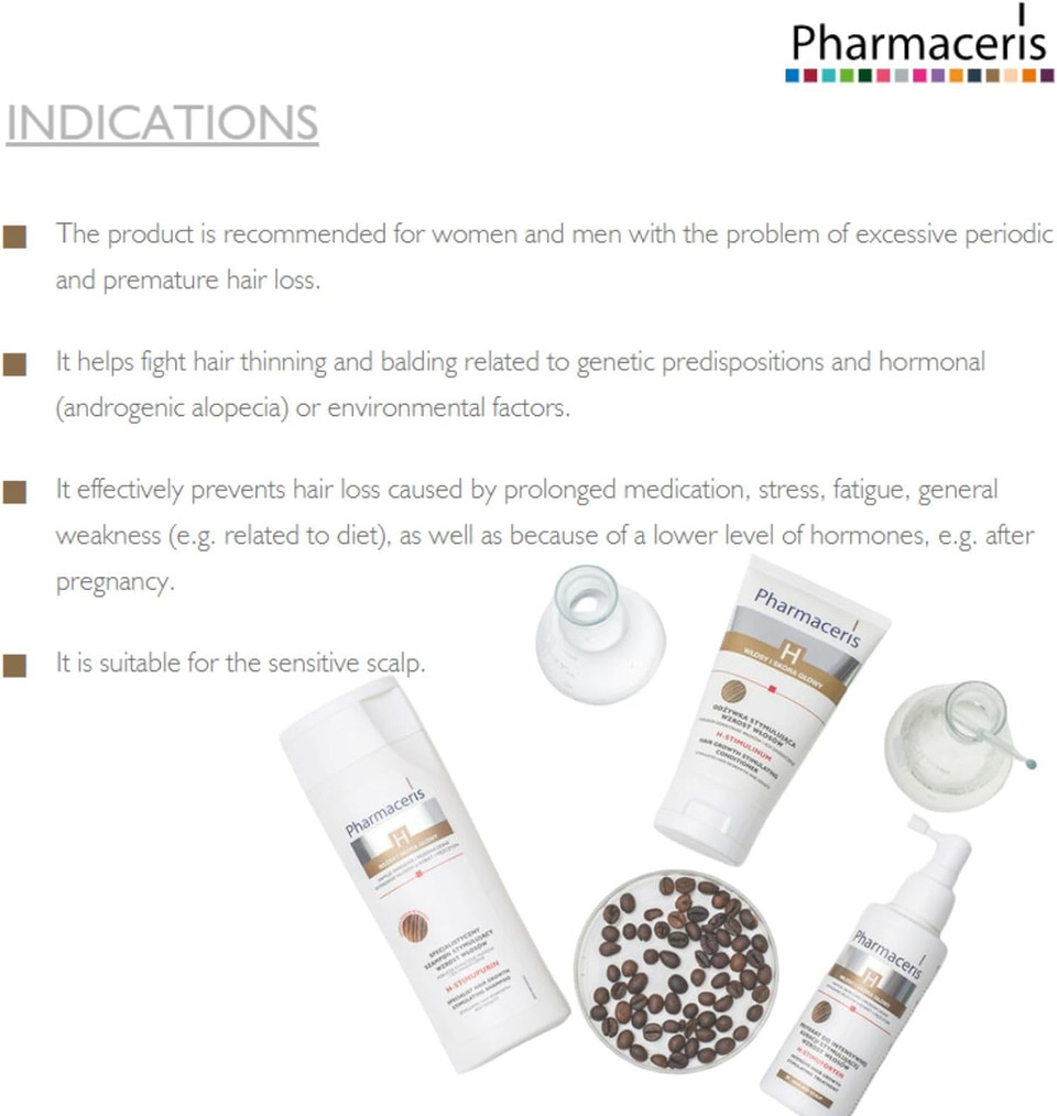 Pharmaceris H Stimuforten, Intensive Hair Growth Stimulating Spray, Hair Loss Treatment, Women And Men, For Sensitive Scalp - 125 Ml