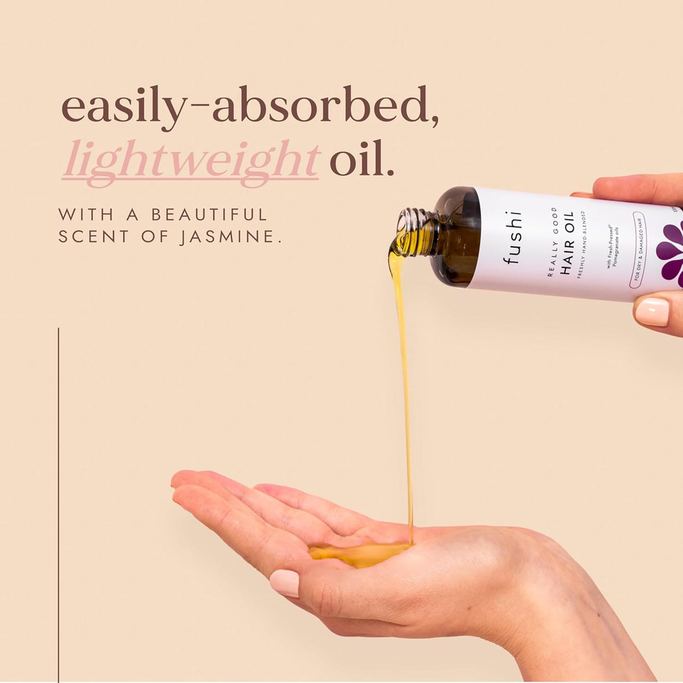 Fushi Really Good Hair Oil 100 ml | Rich in Antioxidants | Best for Dry & Damage Hair, Thinning Hair, Frizzy Hair | Ethical & Vegan Society Approved | Manufactured in the UK