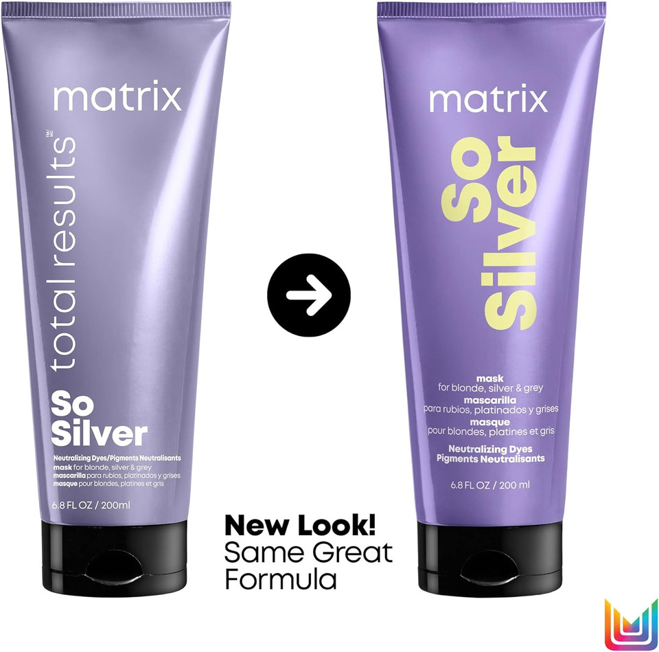 Matrix Hair Mask, For Blondes, Greys And Silvers, Tones + Neutralises, Total Results, So Silver, 200Ml