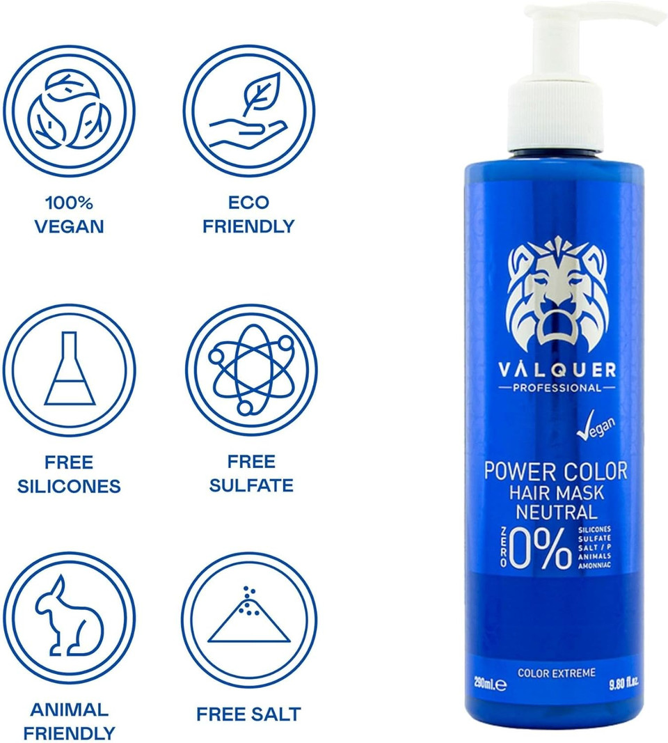 Vquer Professional Power Colour Dyed Hair Mask - Vegan And Sulfate- (Neutral) - Hair Colour Booster - 275Ml
Color: Neutral
