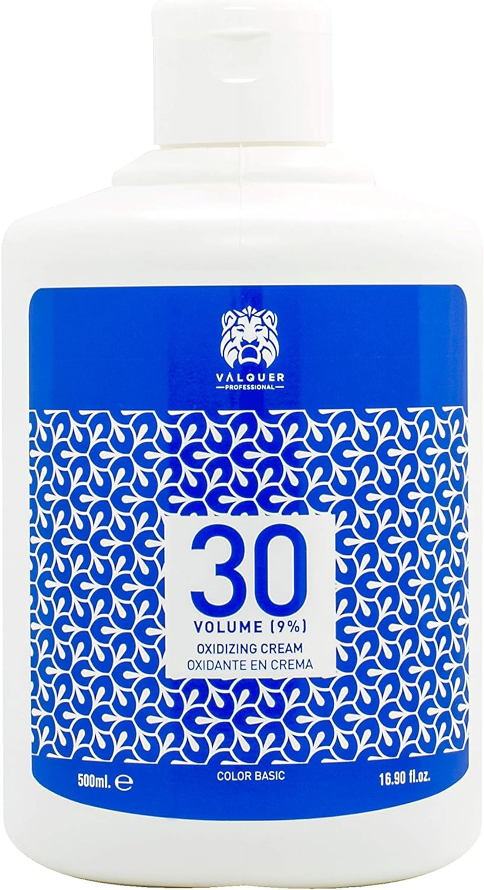 Valquer Professional Oxygenic Cream Stabilised 30 Volumes (9%) Permanent Hair Dye Professional Use Hairdresser Vegan Formula - 1000 Ml