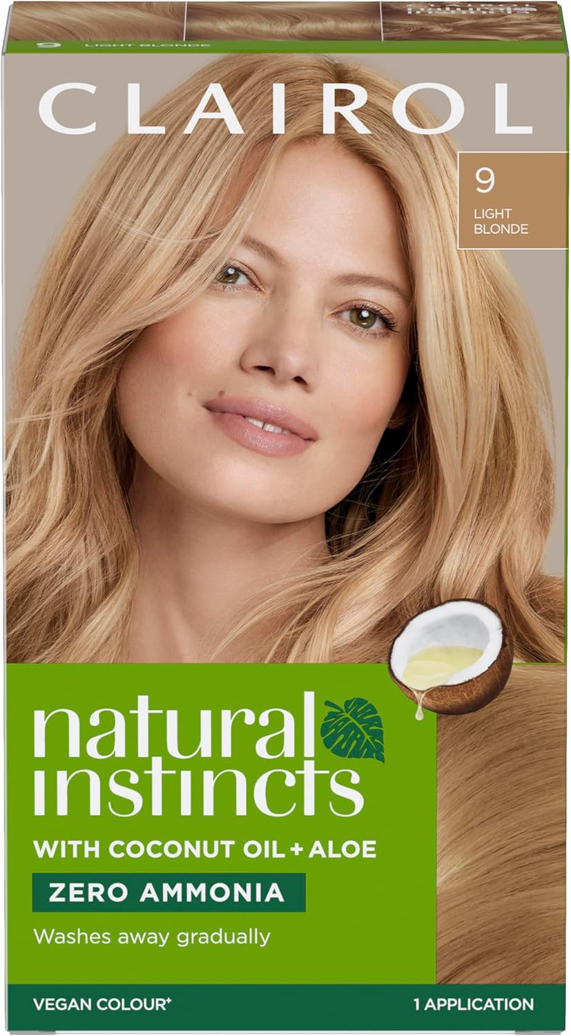 Clairol Natural Instincts Semi-Permanent No Ammonia Hair Dye, 9 Light Blonde