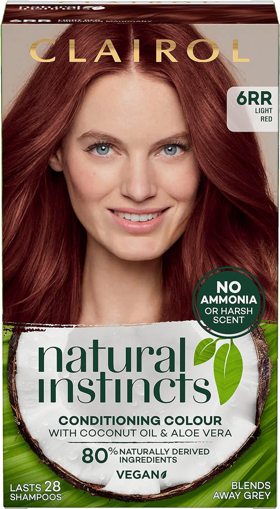 Clairol Natural Instincts Semi-Permanent No Ammonia Hair Dye, 6Rr Light Red