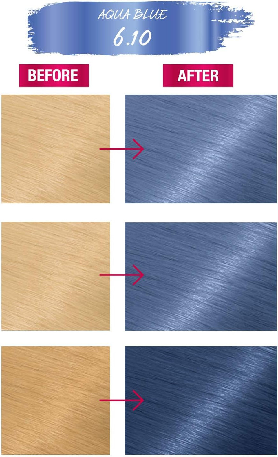 Garnier Color Sensation Vivids Blue Hair Dye Permanent 6.10 Aqua Blue, Ivory
Color: 6.10 Aqua Blue