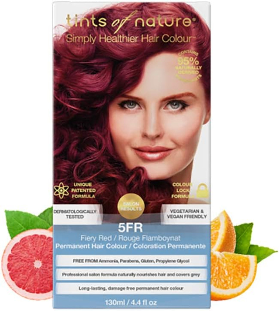 Tints Of Nature 5Fr Fiery Red Permanent Hair Dye, Nourishes Hair And Covers Greys, Ammonia-Free, 130Ml
Color: Fiery Red (5Fr)
Size: 130 Ml (Pack Of 1)