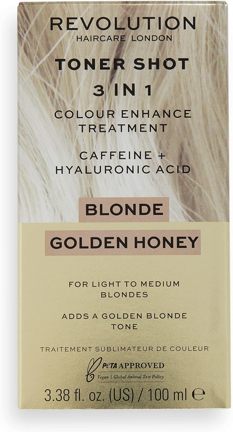 Revolution Beauty London Haircare London, Toner Shot, For Blonde Hair, 3-In-1 Hydrating Hair Treatment, Semi-Permanent Formula, Golden Honey, 100Ml