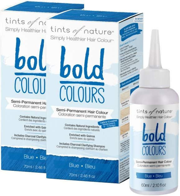 Tints Of Nature Bold Colour Hair Dye, Strengthening And Hydrating, Semi-Permanent, 2 X 70Ml - Blue
Color: Blue
Size: 1 Count (Pack Of 1)