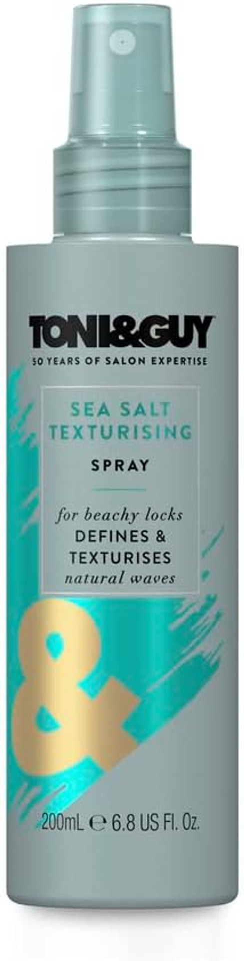 Toni & Guy Sea Salt Texture Spray, Hair Spray that Defines and Texturises Natural Waves, Perfect Sea Salt Spray for an Effortless, Beachy Look, Unisex, 200 ml