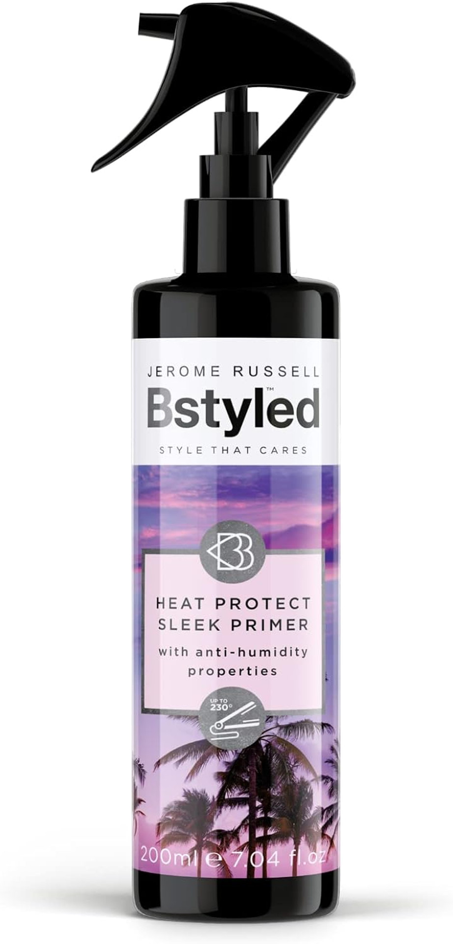 Jerome Russell Bstyled Heat Protect Sleek Primer - Heat Protection For Smooth Hair & Frizz Ease With Pomegranate, Turmeric & Bond Building Technology, Vegan Hair Care 200Ml