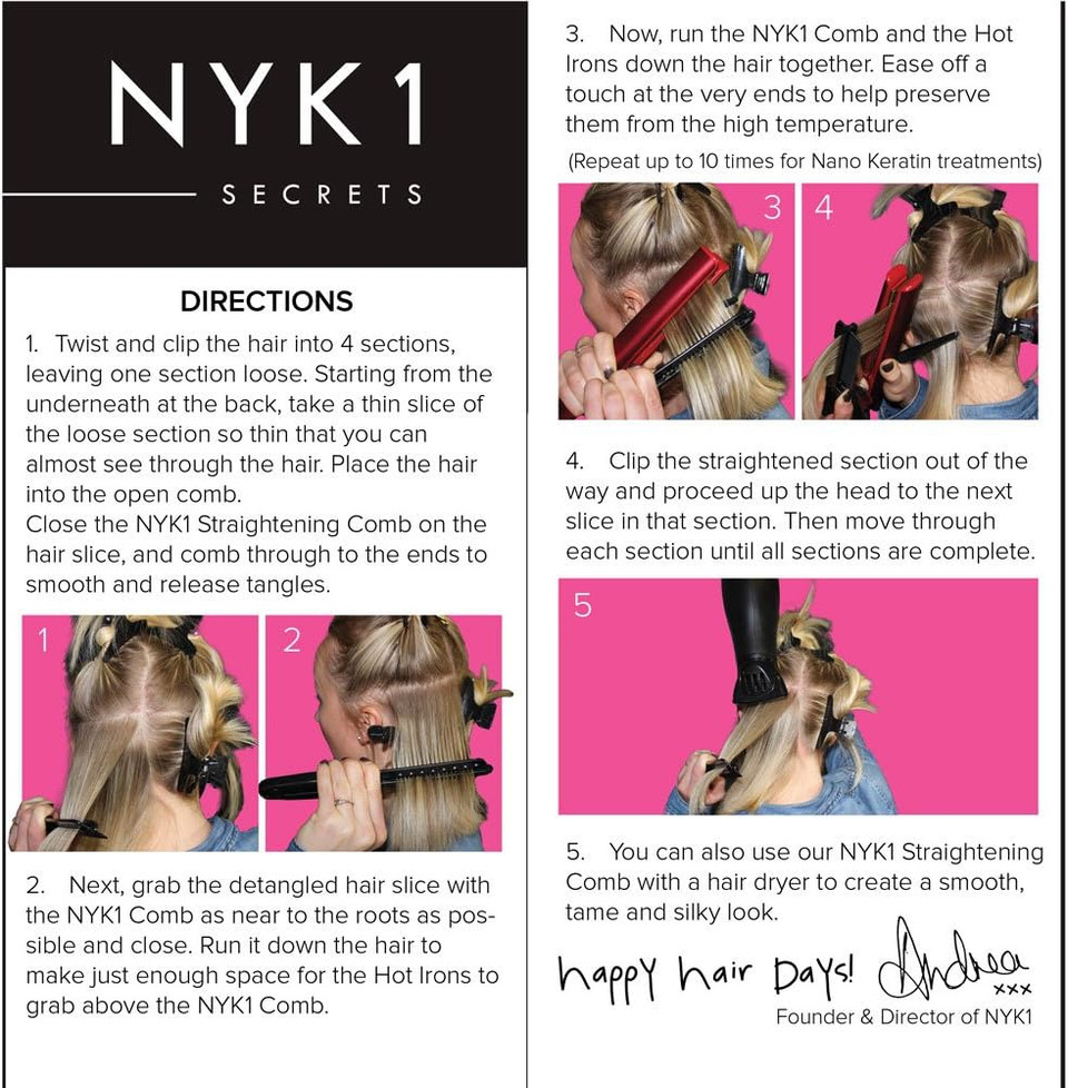 Professional Hair Straightening Styling Comb Brush For Curly, Thick Or Coarse Hair By Nyk1 - Great Gift Or Add On Item