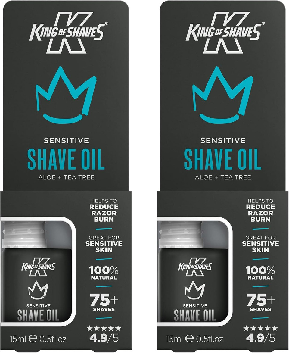 King Of Shaves Sensitive Shaving Oil For Men, For A Close and Comfortable Shave, Suitable for All Skin Types, Shave Oil For Men 2x15ml