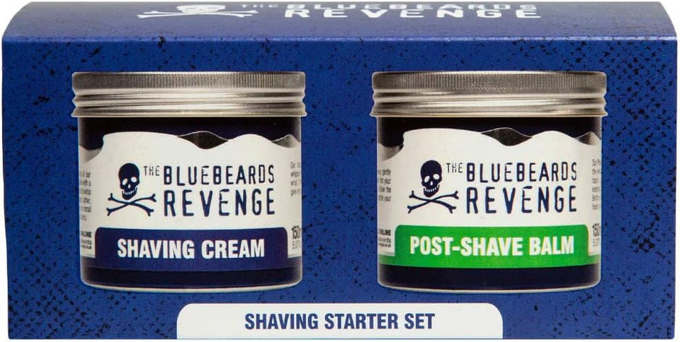 The Bluebeards Revenge Shaving Starter Set, Vegan Friendly Gift Set, Includes Shaving Cream (150ml) and Post Shave Balm (150ml) - 2 Piece