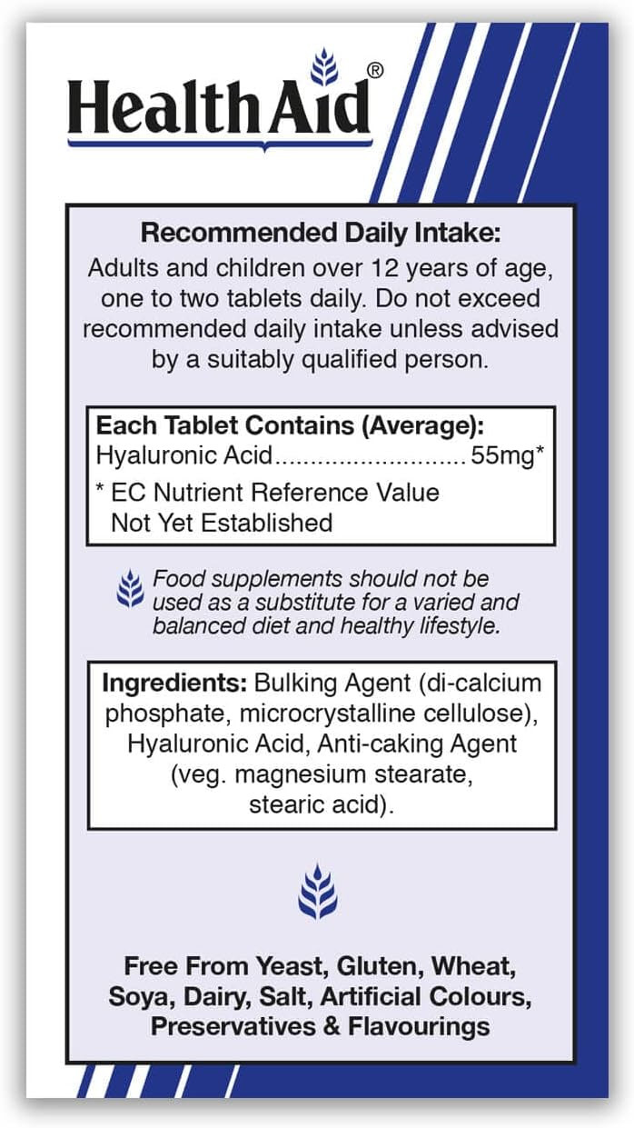 HealthAid Hyalluronic Acid 55mg - 30 Tablets