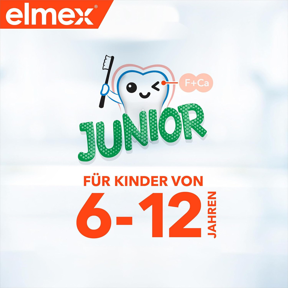 elmex JUNIOR Zahnpasta, 6-12 Jahre, Doppelpack, 2x75 ml