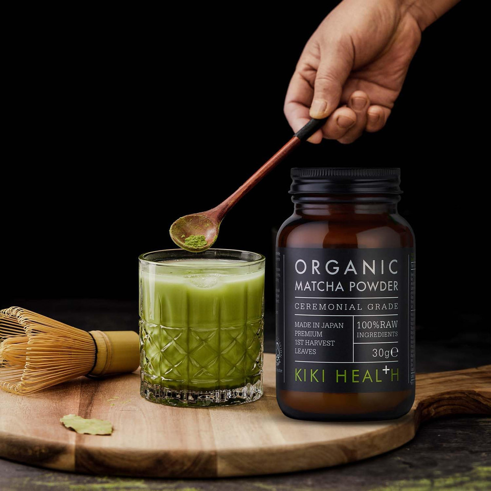 KIKI Health Organic Ceremonial Matcha Powder | Elevate Your Tea Ritual with Elegance | Immerse in The Timeless Essence of Japanese Tea Culture, a Symphony of Flavor, Tradition, & Well-Being| 30g