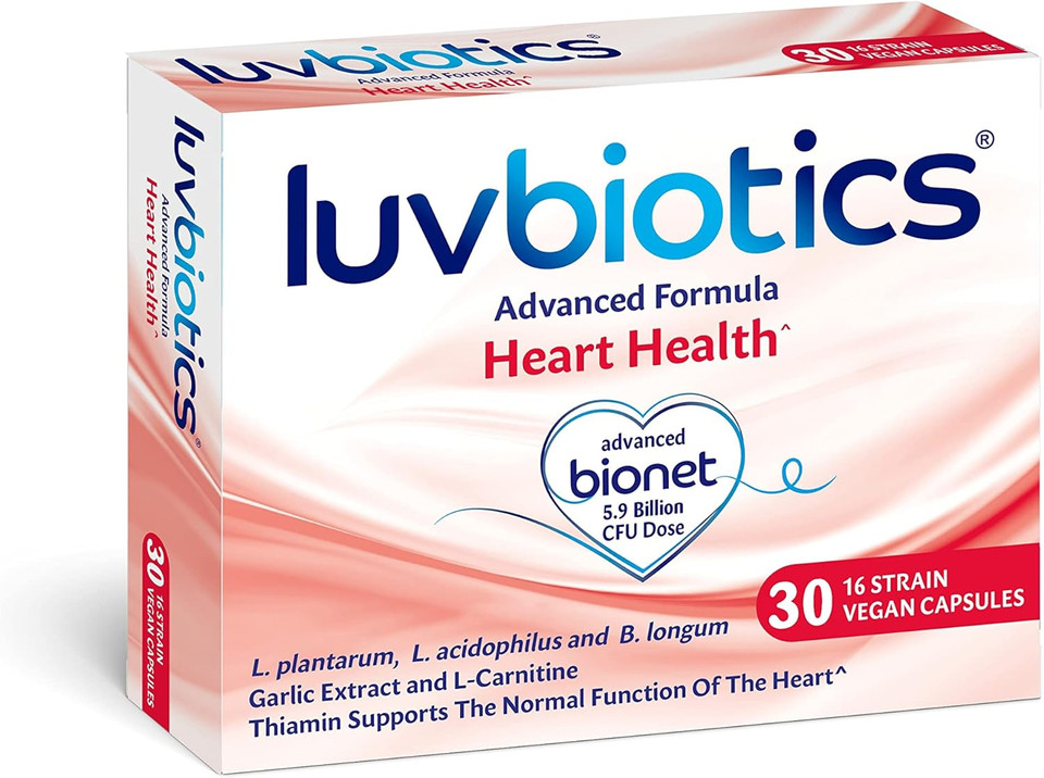 Luvbiotics Probiotic Heart Health Supplement - Garlic Extract + L-Carnitine +Thiamin -30 Vegan Capsules