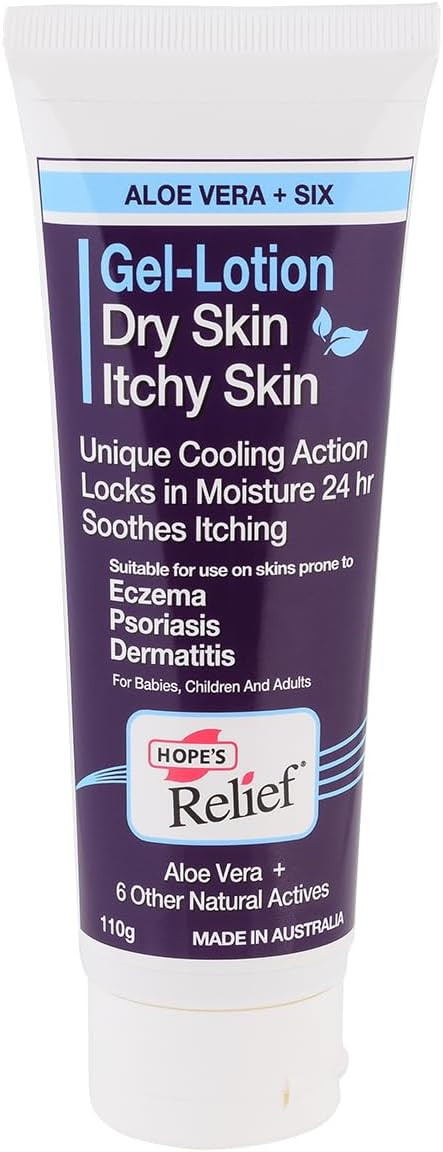 Hope's Relief Gel-Lotion Skin Care for Dry Skin Eczema Itch Relief, Dermatitis Treatment & Psoriasis Relief 110g
