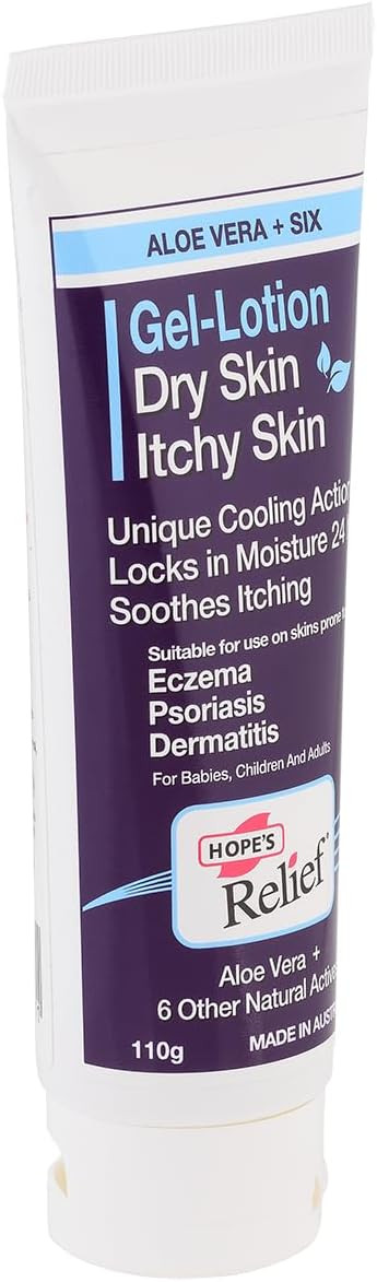 Hope's Relief Gel-Lotion Skin Care for Dry Skin Eczema Itch Relief, Dermatitis Treatment & Psoriasis Relief 110g