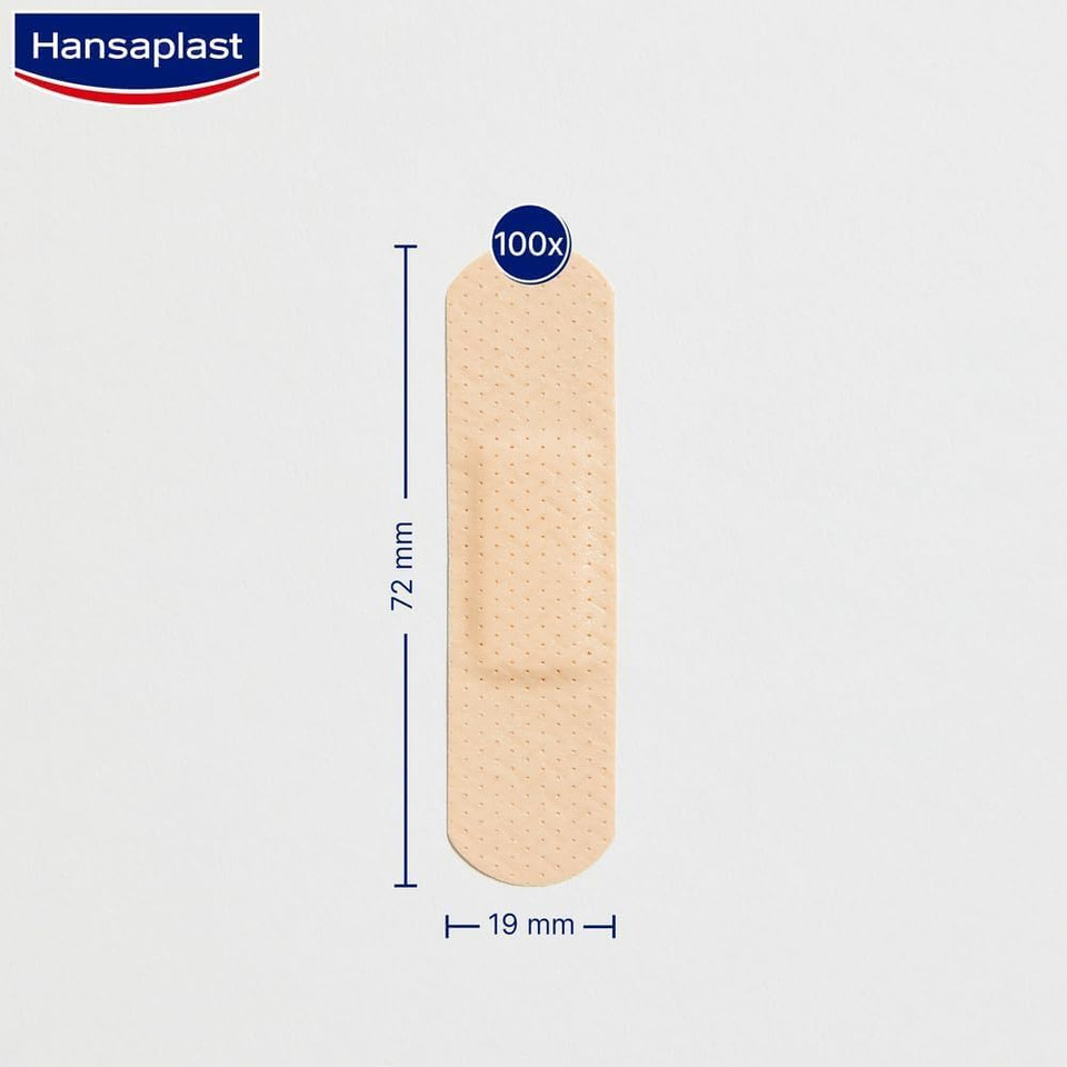 Hansaplast Universal Plasters (100 Strips), Dirt and Water Resistant Wound Plasters, Large Plaster Set with Strong Adhesion