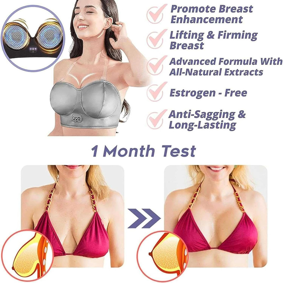 Electric Breast Massage Breast, Women Electric Chest Massager, Busty Breast Massager, 3 Gear Vibrating Massage, Usb Wireless Breast Massager For Bust Lift Anti Sagging
