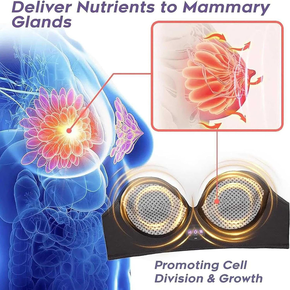 Electric Breast Massage Breast, Women Electric Chest Massager, Busty Breast Massager, 3 Gear Vibrating Massage, Usb Wireless Breast Massager For Bust Lift Anti Sagging