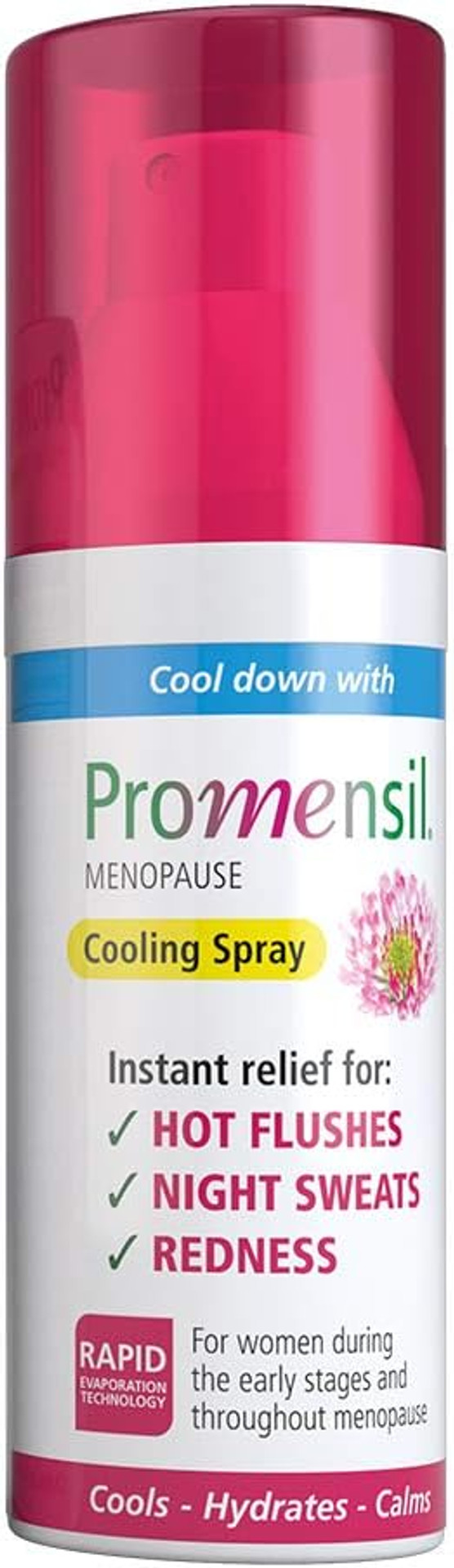 Promensil Menopause Cooling Spray Hot Flushes Instant Relief Night Sweats Redness 75Ml