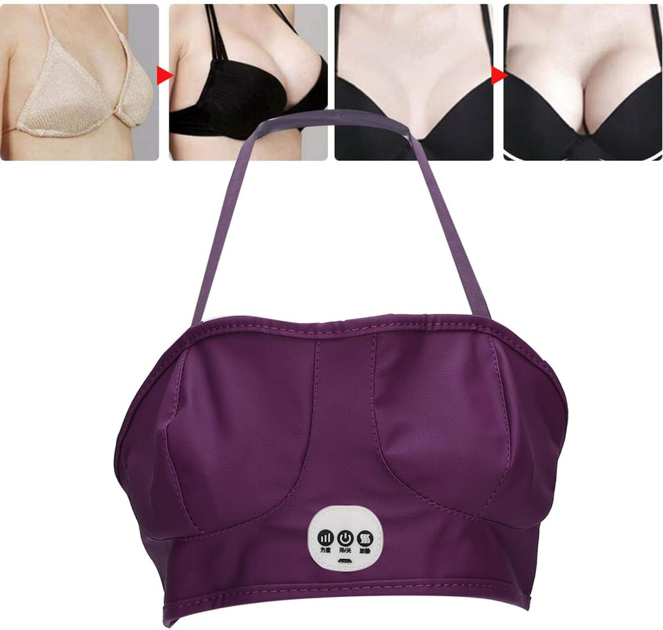 42 Heating Electric Breast Massager, Soft Electric Massage Bra, Breast Care Bra, Wireless Vibration Massage Bra For Accelerate Blood Circulation(Purple-Charging Type)
Color: Purple-Charging Type