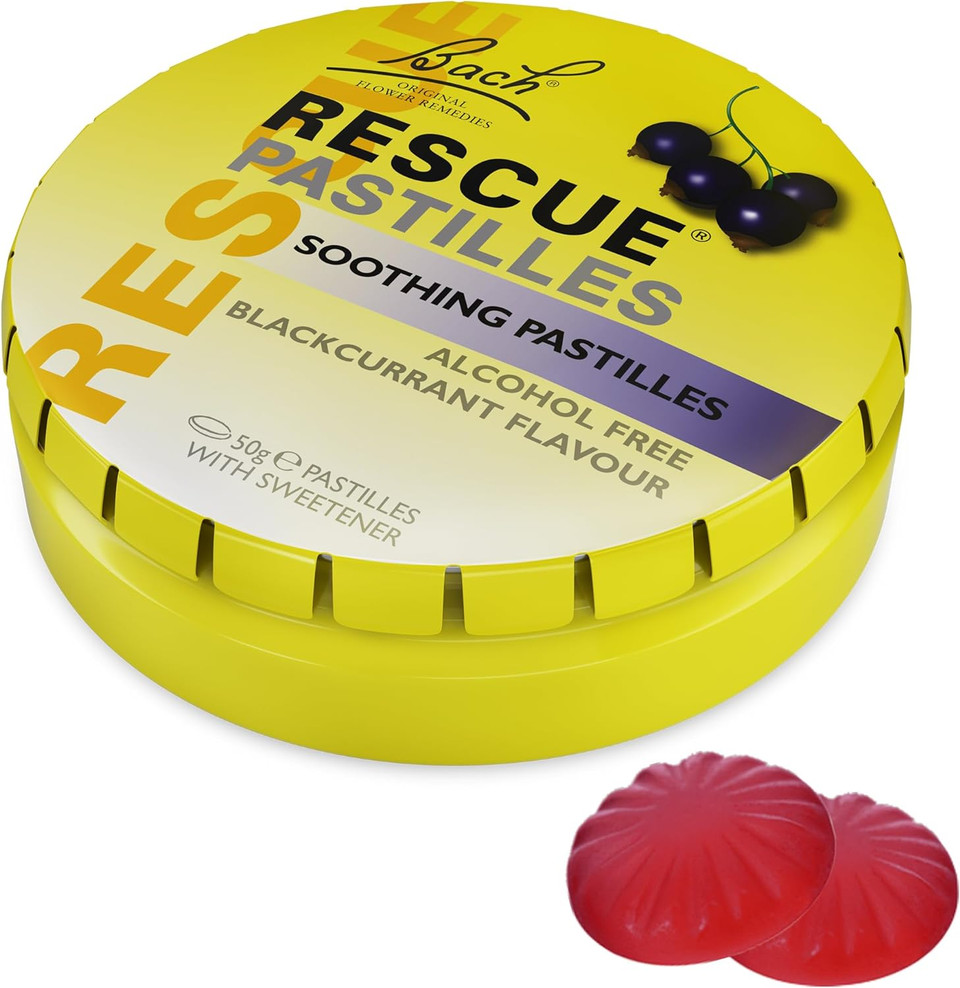 Rescue Remedy Blackcurrant Pastilles, Alcohol Free, Supports Emotional Wellbeing & Balance, Soothing, Travel Friendly, Tin, 1 X 50G Pack

Size: 50 G (Pack Of 1)