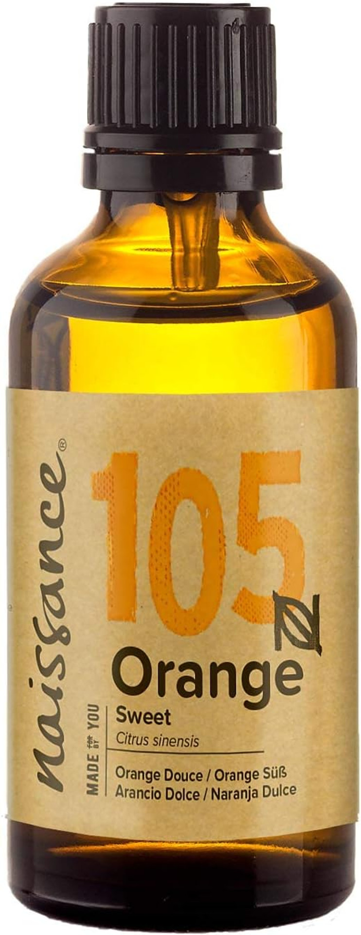 Naissance Sweet Orange Essential Oil (No. 105) 50Ml - Pure, Natural, Cold Pressed, Cruelty Free, Vegan And Undiluted - For Aromatherapy & Diffusers