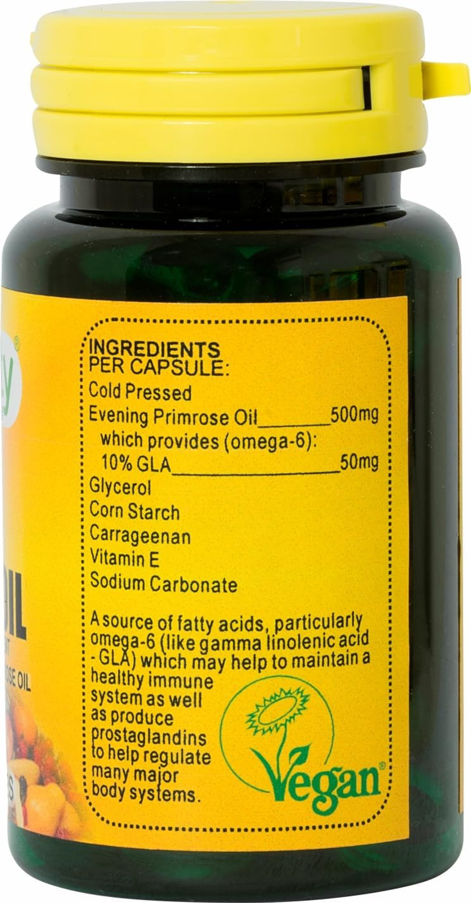 Veganicity Evening Primrose Oil 500mg (10% GLA) : Omega-6 Plant Supplement : 90 Vegan Capsules, in a Planet-Friendly 99% Recycled Pot Veganicity Evening Primrose Oil 500mg (10% GLA) : Omega-6 Plant Supplement : 90 Vegan Capsules, in a Planet-Friendly 99% Recycled Pot