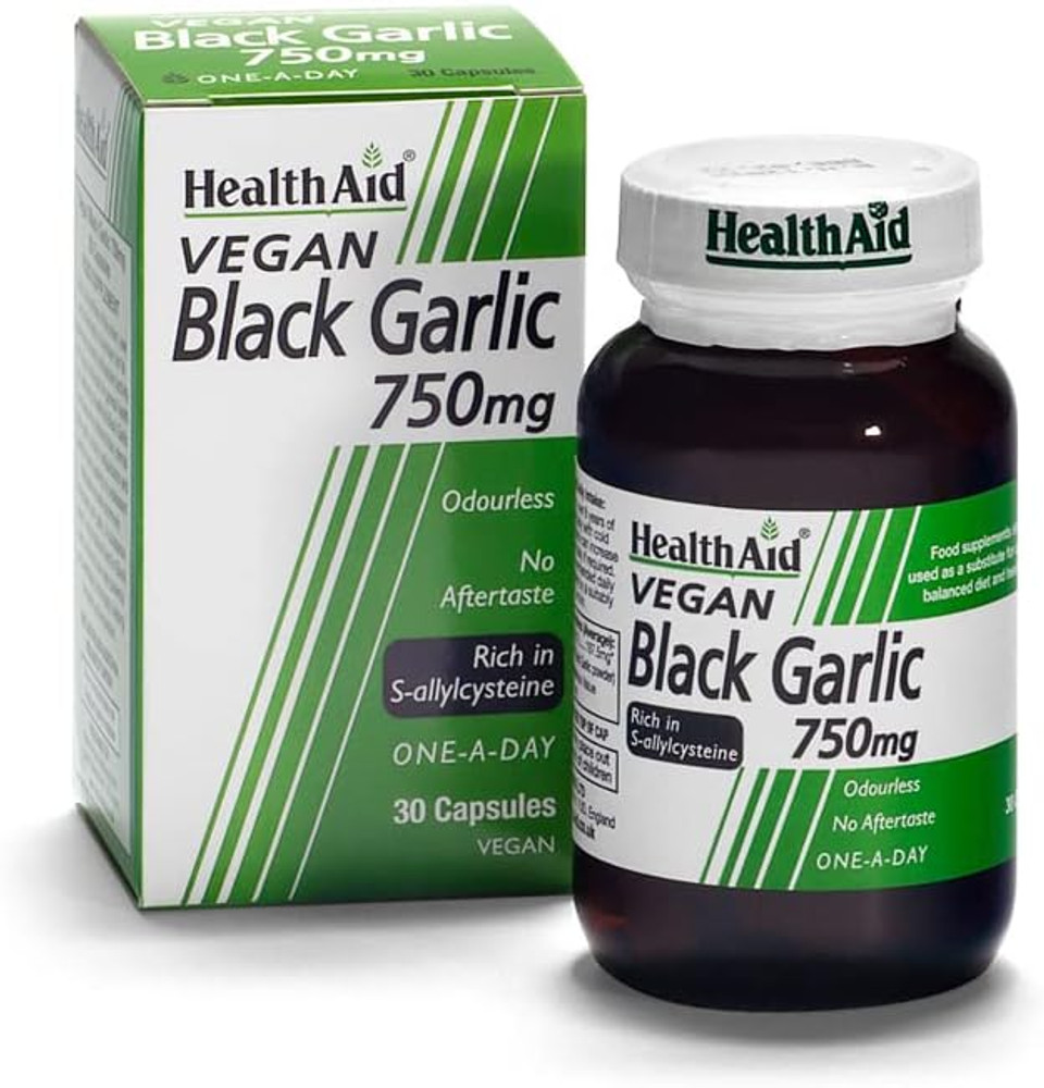 HealthAid Black Garlic 750mg 30 Vegicaps