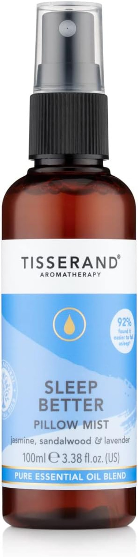 Tisserand Aromatherapy - Sleep Better - Pillow Mist Sleep Spray - Lavender, Jasmine & Sandalwood Essential Oils - 100 Percent Natural Pure Essential Oils - 100 Ml