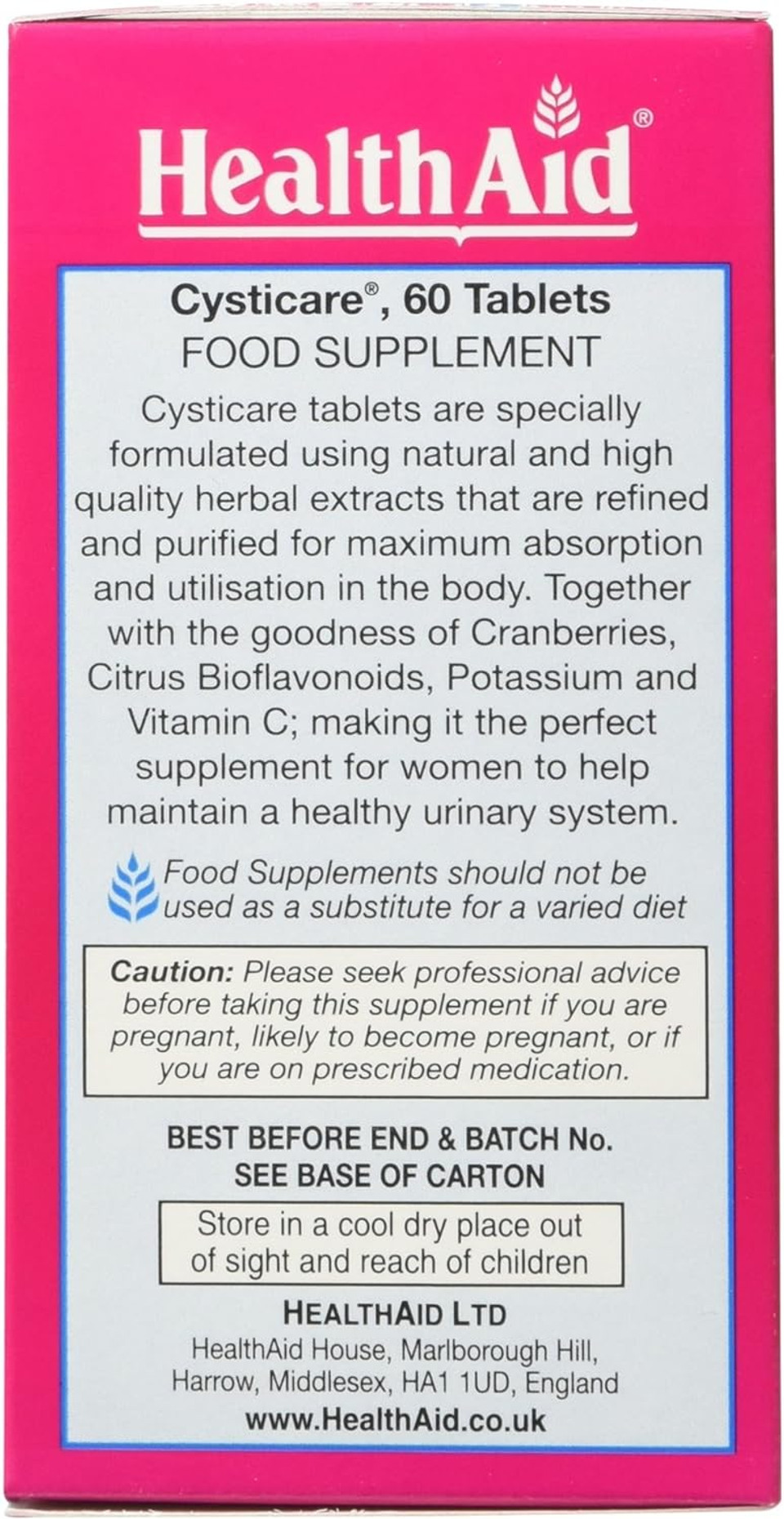 Healthaid Cysticare 60 Tablets Vegan