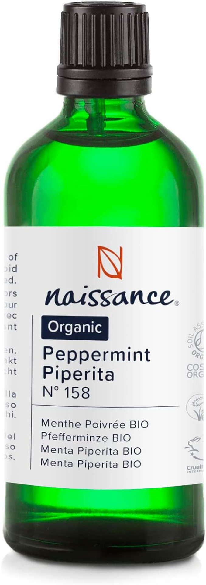Naissance Organic Peppermint (Piperita) Essential Oil (No. 158) - 100Ml - Pure, Natural, Certified Organic, Cruelty Free, Vegan And Undiluted - For Aromatherapy, Humidifiers & Diffusers Naissance Organic Peppermint (Piperita) Essential Oil (No. 158) - 100Ml - Pure, Natural, Certified Organic, Cruelty Free, Vegan And Undiluted - For Aromatherapy, Humidifiers & Diffusers