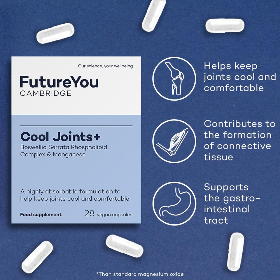 Cool Joints+ Boswellia Serrata Capsules  28 Day Supply For Comfortable Joints  Boswellia And Manganese Supplement By Futureyou Cambridge