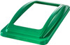ESLIDFRAMEGRN43 - Narrow green polypropylene lid with large open aperture that is compatible with 60L and 87L Slim Jims