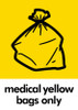 A4 Waste Bin Sticker - Medical Yellow Bags Only - PCA4MYB
