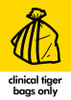A4 Waste Bin Sticker - Clinical Tiger Bags Only - PCA4CTB