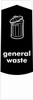 Slim Waste Bin Sticker - General Waste - PC115GW