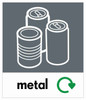 Small Recycling Bin Sticker - Cans - PC85MC