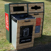Wybone Rla/6 Double Recycled Plastic Fronted Semi-Open Top Recycle Unit Textured - RLA/6T/RP