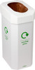 0030 - White cardboard recycling bin with lid featuring recycling logo and recycling point text