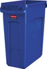 Rubbermaid Slim Jim with Venting Channels - 60 Ltr - Blue - 1971257