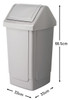 505347 - Addis Swing Bin - 40 Ltr - Metallic Grey - Dimensions