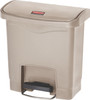 Rubbermaid Slim Jim Front Step Pedal Bin - 15 Ltr - Beige - 1883455