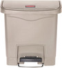 1883455 - Rubbermaid Slim Jim Front Step Pedal Bin - 15 Ltr - Beige