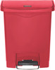 1883564 - Rubbermaid Slim Jim Front Step Pedal Bin - 30 Ltr - Red